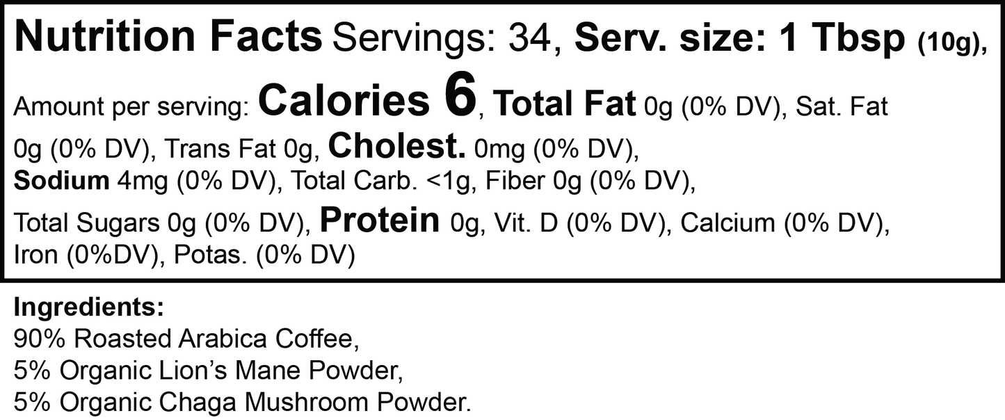 Vitality Mushroom Coffee (Medium Roast) — Vellum Labs premium brain optimization supplement