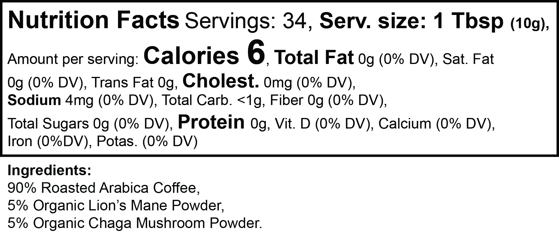 Vitality Mushroom Coffee (Medium Roast) — Vellum Labs premium brain optimization supplement